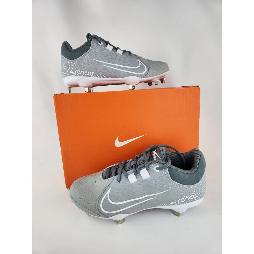 New Nike Hyper diamond 4 Elite React Metal Softball Cleats Gray Womens Size 7 - Picture 1 of 9